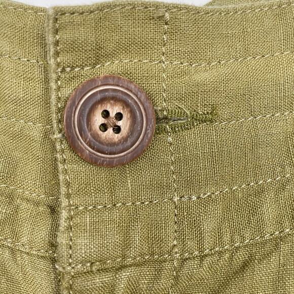 Athleta Lagoon 100% Linen Pants Women’s 14 Tall Green Moss Wide Leg Boho Coastal - Picture 5 of 14
